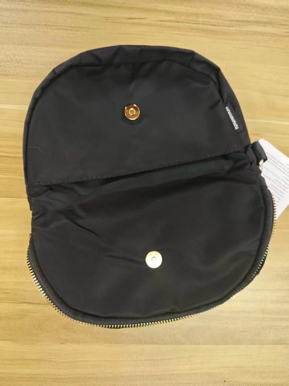 lululemon athletica Black Crossbody Bag with Gold Hardware
